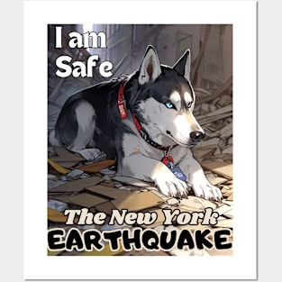 I Survived the New York City Earthquake, "I am The Husky, I am safe, Ideal Gift, Posters and Art